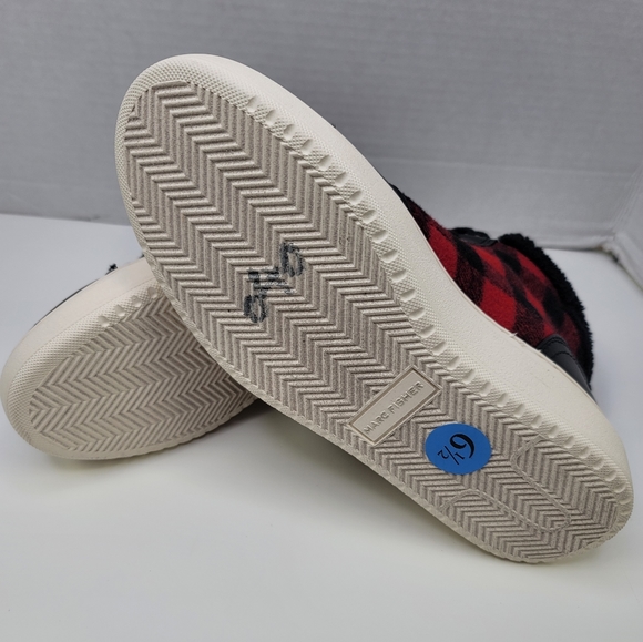 Marc Fisher Fellow Buffalo Plaid & Faux Fur Hi-top sneakers size 6.5 - Picture 7 of 12